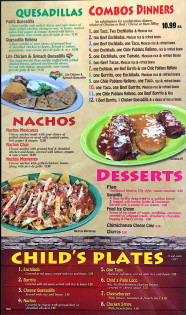 Mexican Lunch Dinner Menu Shreveport LA Casa Jimador