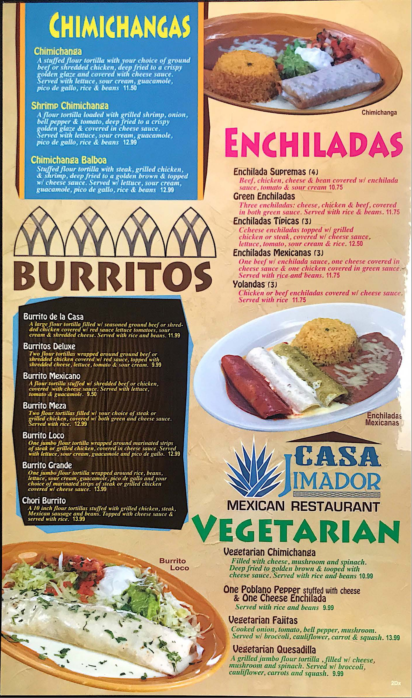 Mexican Lunch Dinner Menu Shreveport LA Casa Jimador Mexican Lunch Dinner Menu Shreveport LA Casa Jimador